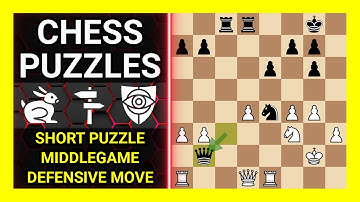 Chess Puzzles to Practice. Themes: Short puzzle, Middlegame, Defensive move. Learn Chess