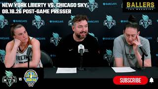 Sabrina Ionescu, Breanna Stewart, Chris DeMarco: New York Liberty Postgame vs. Chicago Sky 08.11.26