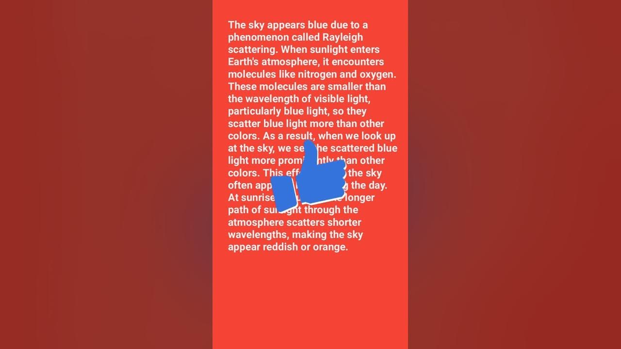 Why Does the Sky Appear Blue? Explaining Rayleigh Scattering Phenomenon ...