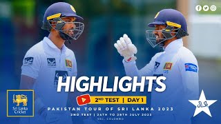 Day 1 Highlights 2nd Test at SSC Sri Lanka vs Pakistan