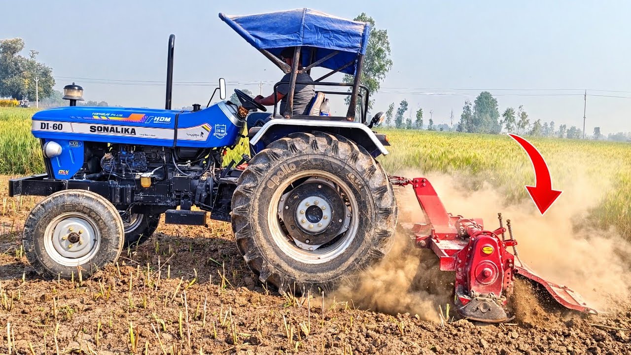 POV: Sonalika DI 60 Rotavator Hard Work in Field 🚜 | Real Farmer Life