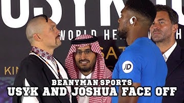 Usyk and Joshua FACE OFF during press conference | Usyk bursts into song and dance