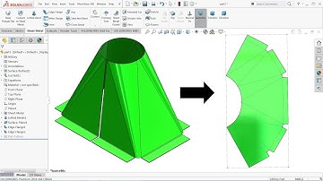 SolidWorks Sheet Metal tutorial calculate hopper in Flat form