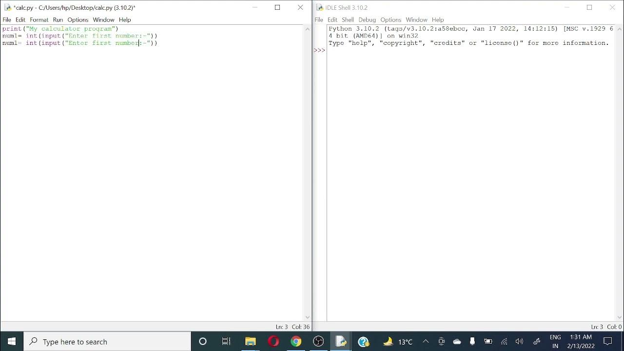 Create your calculator using python language || Python || IDLE editor ...