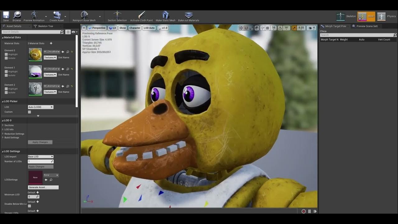 Unreal engine fnaf model recap chica youtube