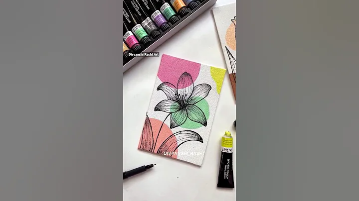 Day 5/10 of Daily Boho Art ✨ Acrylic Painting | Easy Canvas Drawing #floralart #asmr #satisfyingart