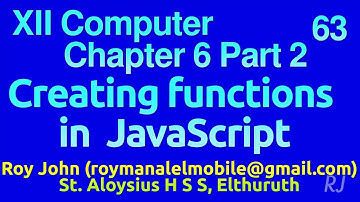 Plus 2 Chapter 6  Part 2 JavaScript functions - Basics