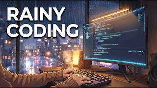 RAINY CODING 🌧️ | 1 Hour Deep Focus with Typing Sounds & Binaural Beats Update