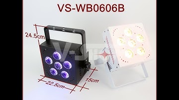 Rechargeable battery Powered wireless DMX IR Remote LED Uplighting 6*18W RGBAW+UV