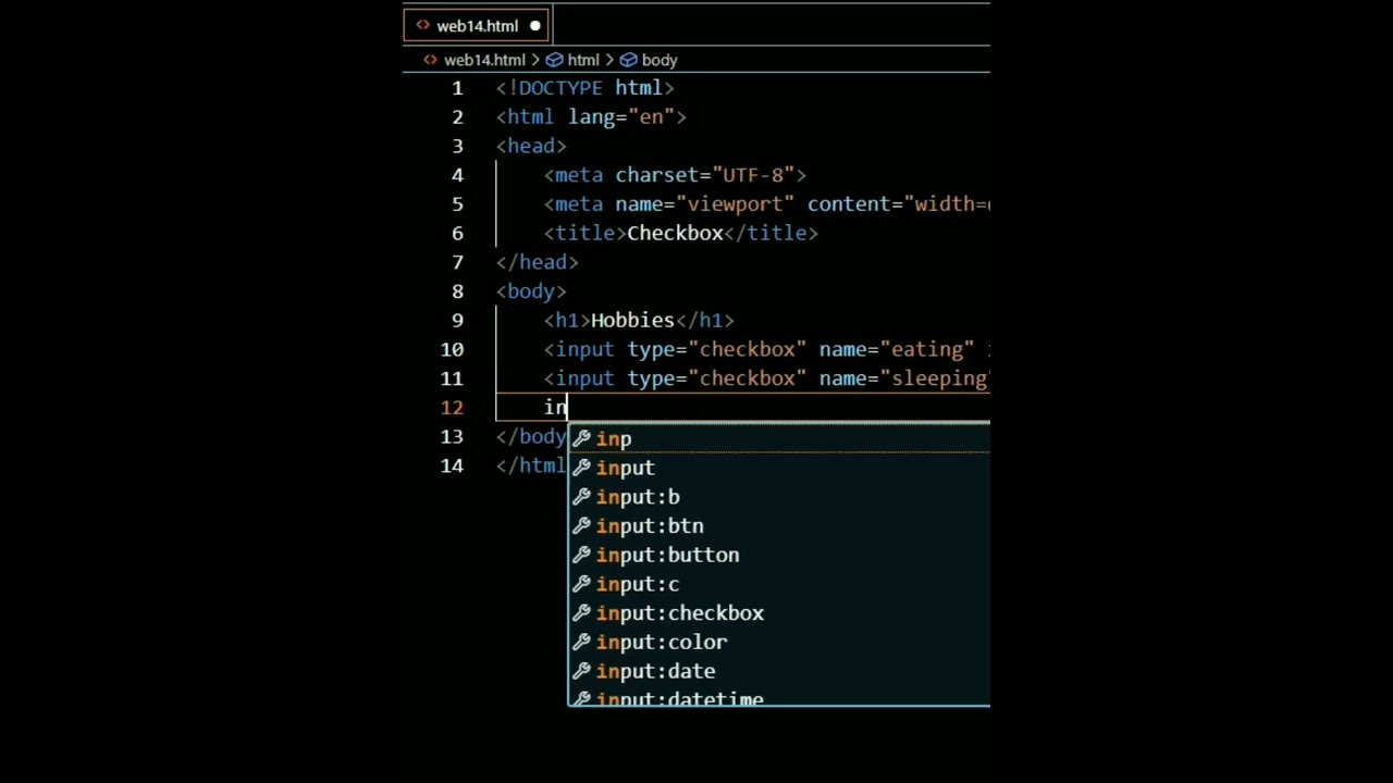 Checkbox in Html Form element