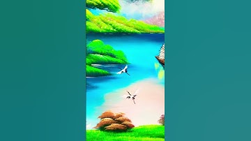 Phụng Miểu Art - Vẽ tranh sơn thuỷ \ Vẽ tranh tường 3D \ Acrylic Painting #shorts