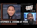 Stephen A. laughs at Perk for being on the Top 10 list for most playoff technical fouls | First Take