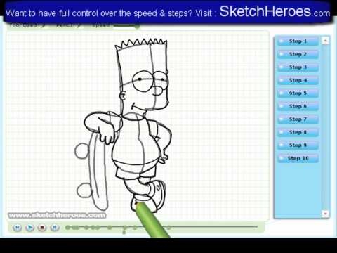 How to draw Bart Simpson (The Simpsons) -- drawing...