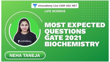 Most Expected Questions GATE 2021 - Biochemistry| Life Science| Neha Taneja | Unacademy Live