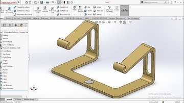 Solidworks tutorial for beginners of laptop stand | Laptop inclined stand #solidworks #cam #cad