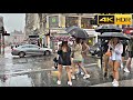 Heavy Rain in Central-June 2021🌧 London Rain Walk🌧 ASMR Relaxing Rain [4K HDR]