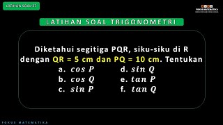 Contoh Soal Trigonometri Kelas 10 | Soal Trigonometri Nomor 27