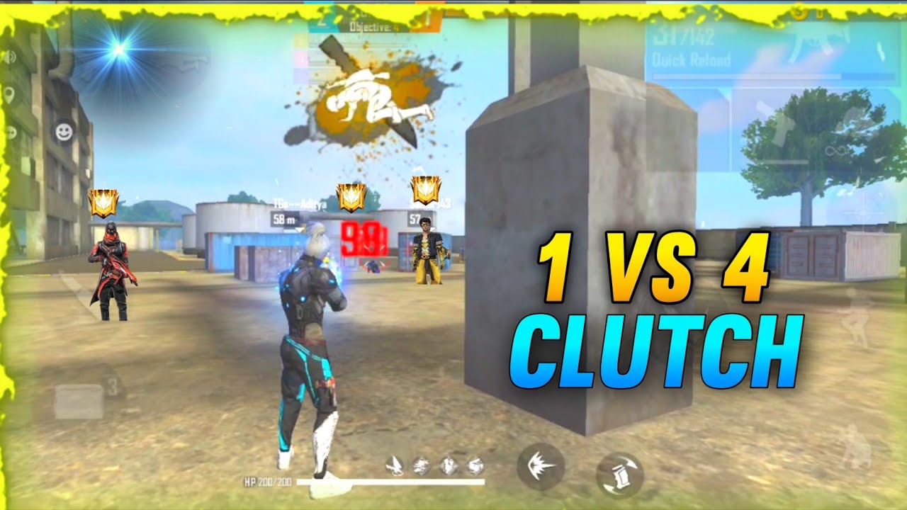 1 VS 4 CLUTCH RANK MATCH HIGHLIGHTS | FREE FIRE - YouTube