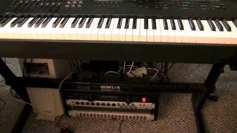 Yamaha Motif XF Workstation, Dual Monitor, Mixer, Computer Setup