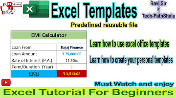 Excel Templates Predefined reusable file in Excel #exceltutorialinhindi #exceltutorialforbeginners