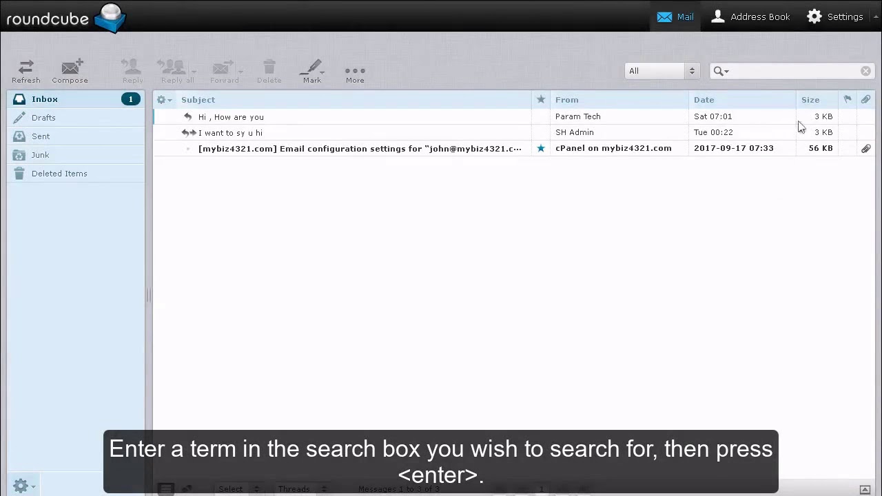RoundCube-da məktubları necə axtarmaq olar?