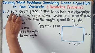 Solving Word Problems Involving Linear Equation in One Variable ( Geometry Problems ) Grade 8 | Q3 |