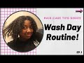 MY NATURAL HAIR WASH DAY ROUTINE | 4A/B Natural Hair | Length Check | Quick up-do style at the end!