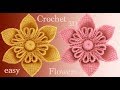 Flores a Crochet en 3D paso a paso estilo Kanzashi tejido tallermanualperu