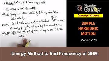 Class 11 Physics | Simple Harmonic Motion | #28 Energy Method to find Frequency of SHM | JEE & NEET