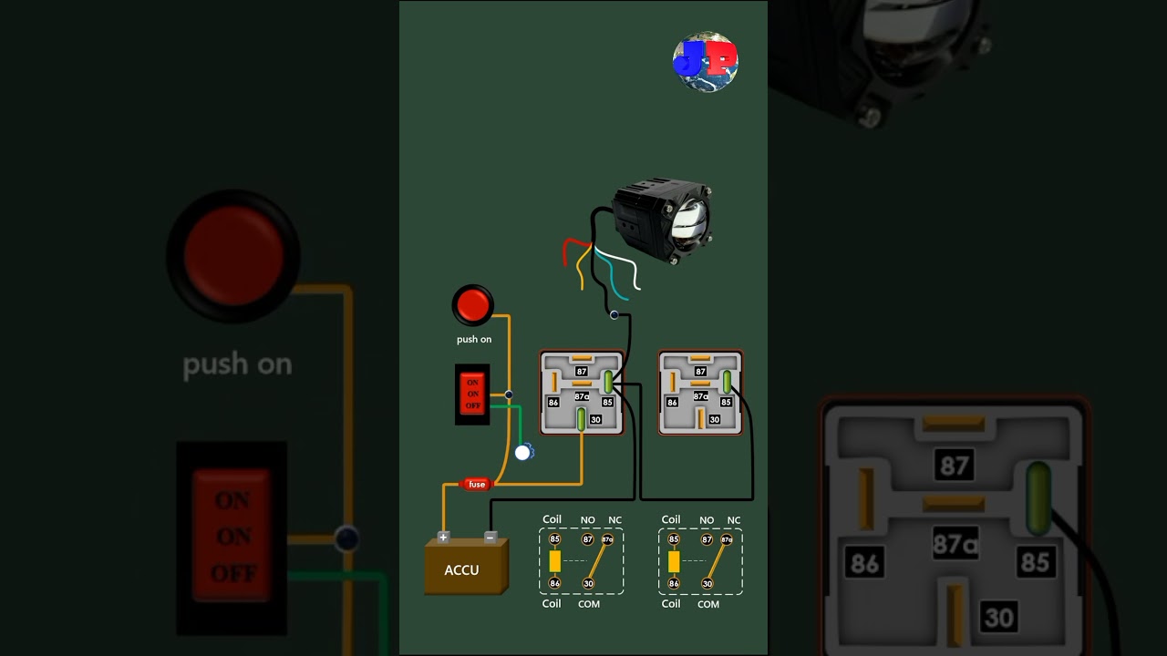 lampu tembak biled ibright ZE 36K 2 warna relay 5 kaki 