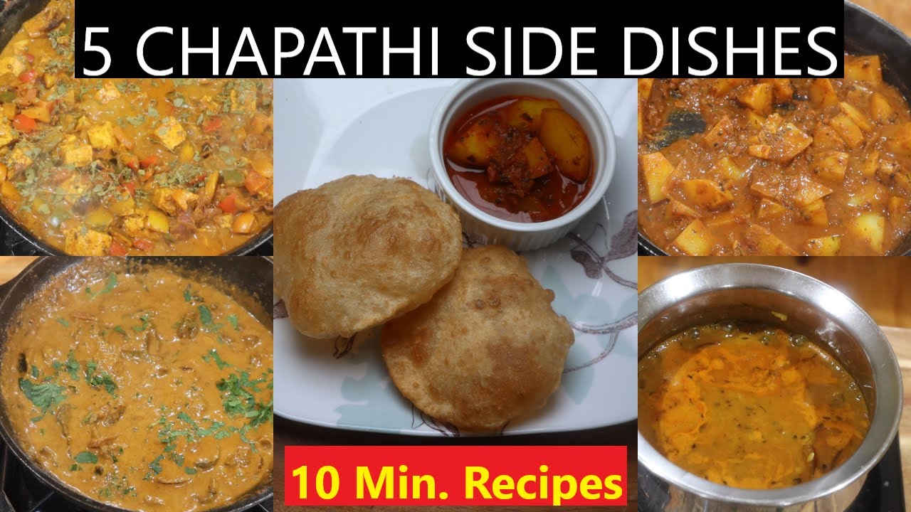 10 min HEALTHY SIDE DISHES FOR CHAPATHI 5 EASY SIDE DISHES Working