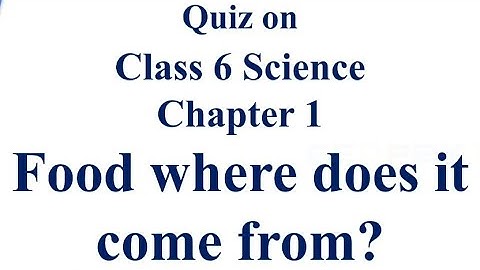 Quiz on Class 6 Science |  Chapter 1 Food Where Does It Come From? | @GeopByte  | Hima Sree Gandham
