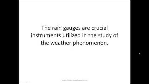 The Rain Gauge An Introduction