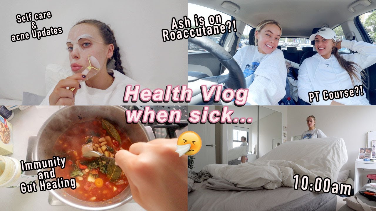 Our SLOW morning routine & what we do when SICK!! (Roaccutane chats + PT course?) | Mescia Twins