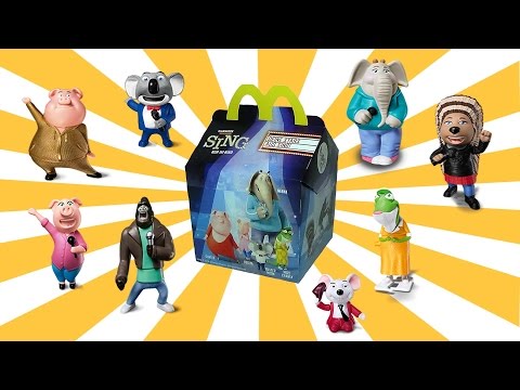 8 SING Movie Happy Meal McDonalds Toys European SING Kids Meal Figures Lucas World Review PART 1
