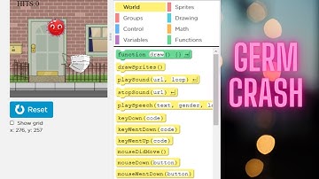 how to create Germ Crash game in gamelab in code.org.