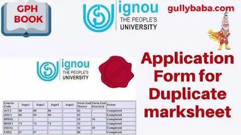 Application Form for Duplicate Marksheet in Ignou | How to Get Marksheet in Ignou | Ignou Marksheet