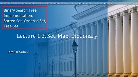 Algorithms 1.3.3 Set, Map, Dictionary. Sorted Set. Binary Search Tree Implementation.