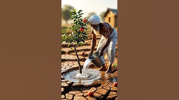 The farmer saved the apple tree from drying out by watering it 😭 #save #tree #ai