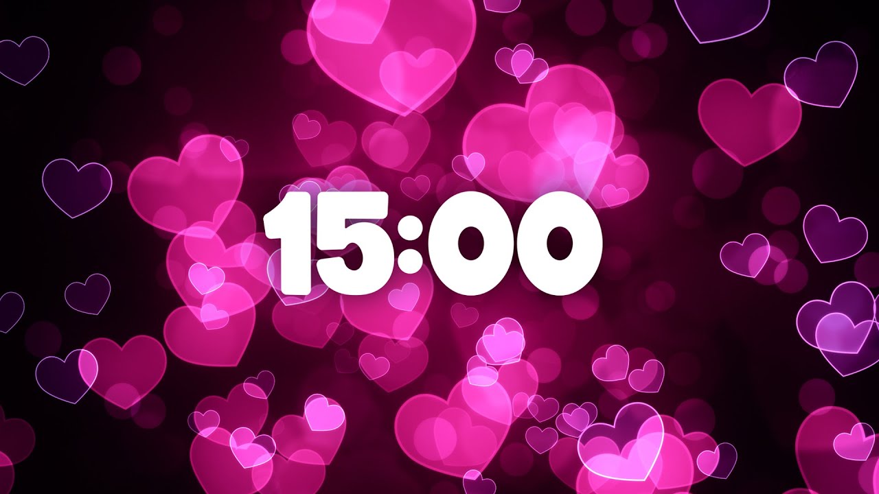 15 Minute Valentine Hearts Countdown 4K ️😘 YouTube