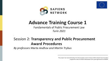SAPIENS Network ATC1, Session 2: Transparency and Public Procurement Award Procedures