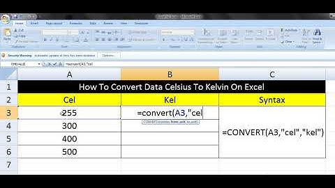 How To Convert Data Celsius To Kelvin  On Excel