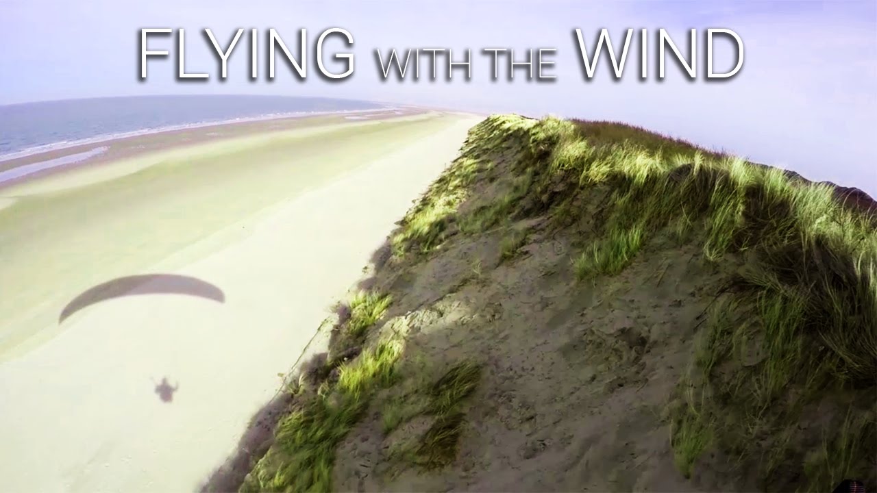 Flying with the wind (paragliding on dunes)