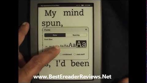Changing Font Style Font size Line spacing and margins on the Kindle Touch