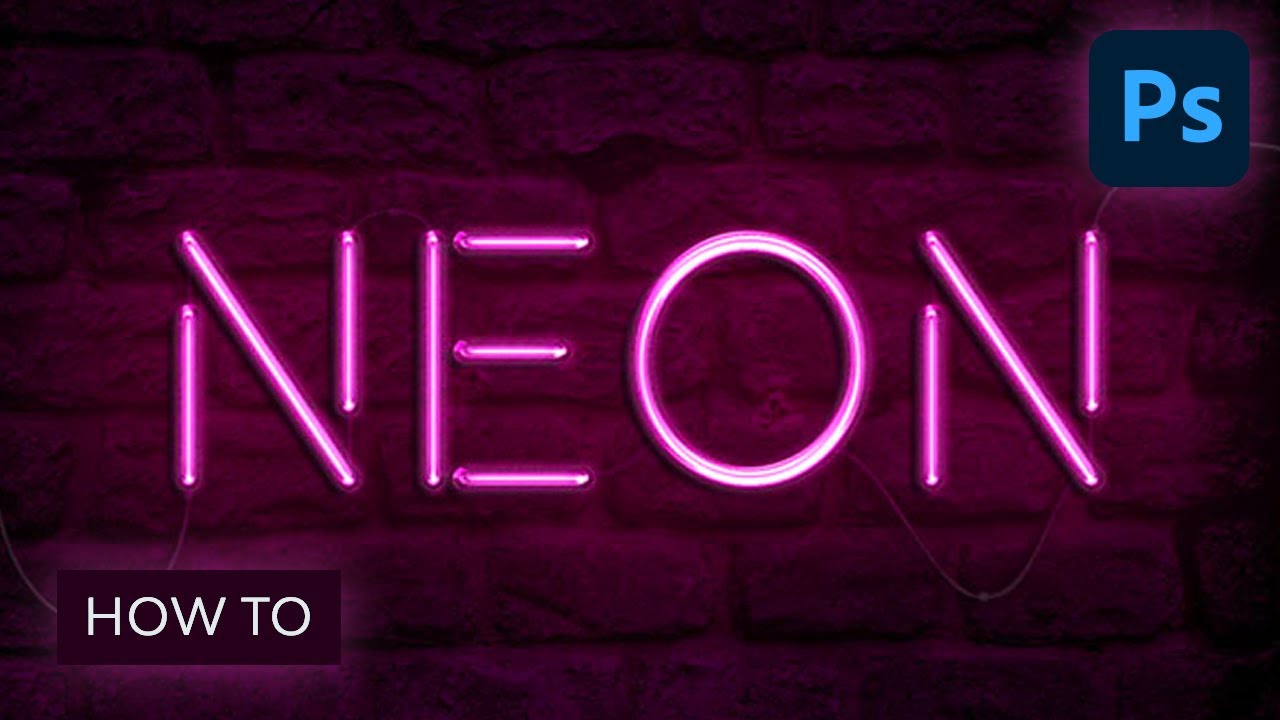 How to Create Neon Light Text Effect Adobe Photoshop