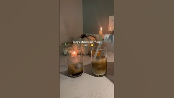 Morning Autumn iced latte ☕️✨🍯#coffee #shorts #asmr #coffeetime  #coffeegirl  #drink #sweet #fypシ