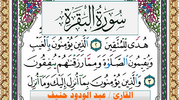 سورة البقرة عبد الودود حنيف Surah Al Bakara  Abd Al Wadood Haneef برواية حفص عن عاصم
