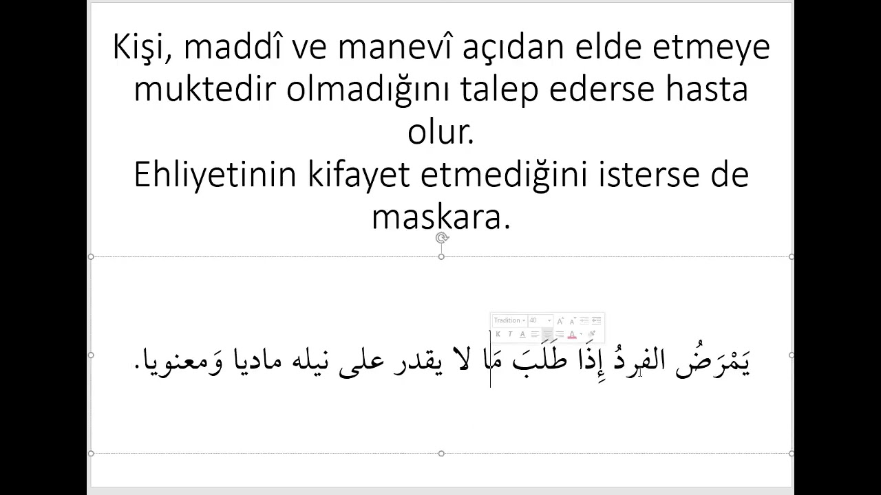 ARAPÇADAN TÜRKÇEYE TERCÜME DENEMESİ