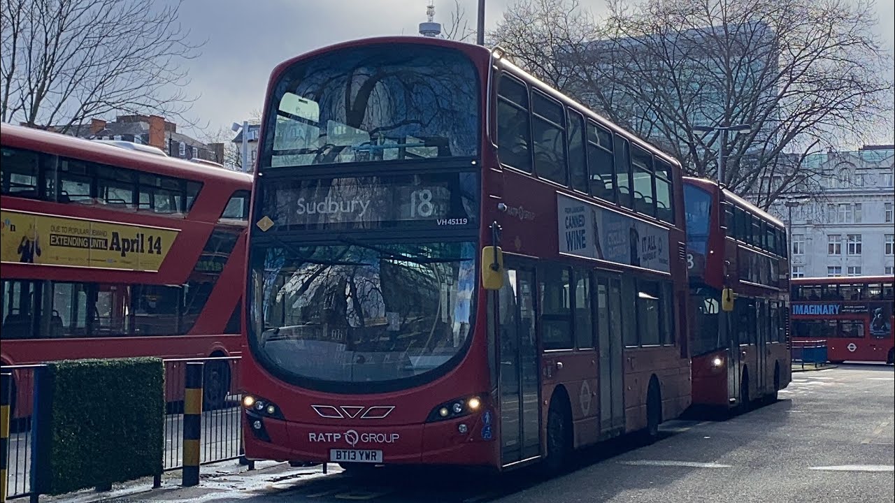 Full Route Visual: Route 18 | Euston Station - Sudbury | VH45119 (BT13YMR)
