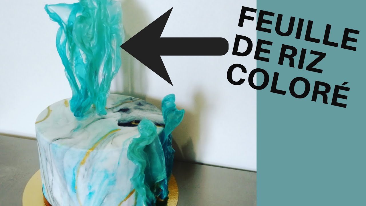 TECHNIQUE FEUILLE DE RIZ COLORÉ ( cake design)